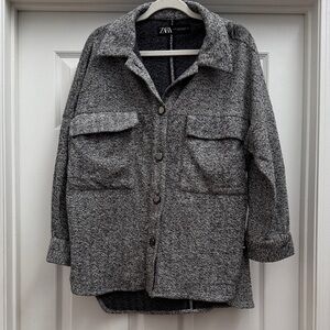 Zara Women's Charcoal Gray Shacket / Jacket